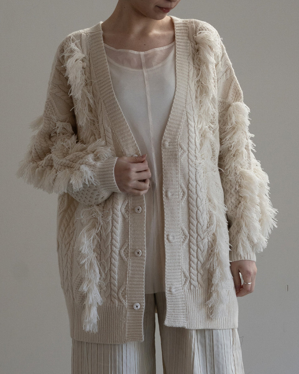 fringe knit cardigan – youozeki