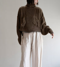 画像をギャラリービューアに読み込む, high neck fringe knit