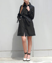 画像をギャラリービューアに読み込む, trench coat BLACK
