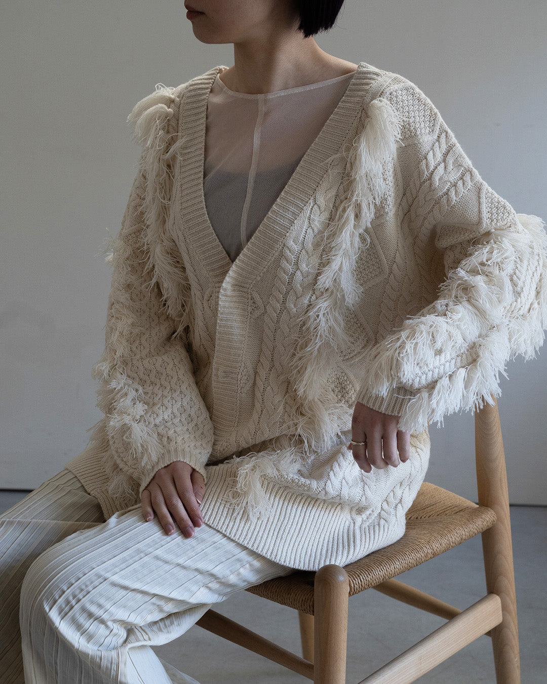 fringe knit cardigan – youozeki