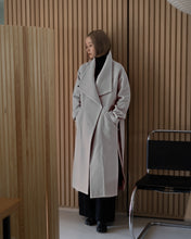 画像をギャラリービューアに読み込む, alpaca wool stand collar coat
