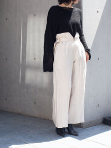 belted linen pants