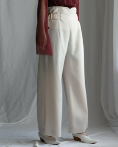 belted suede pants